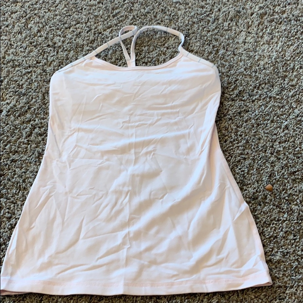 Lululemon power Y tank, sz6, baby pink